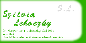 szilvia lehoczky business card